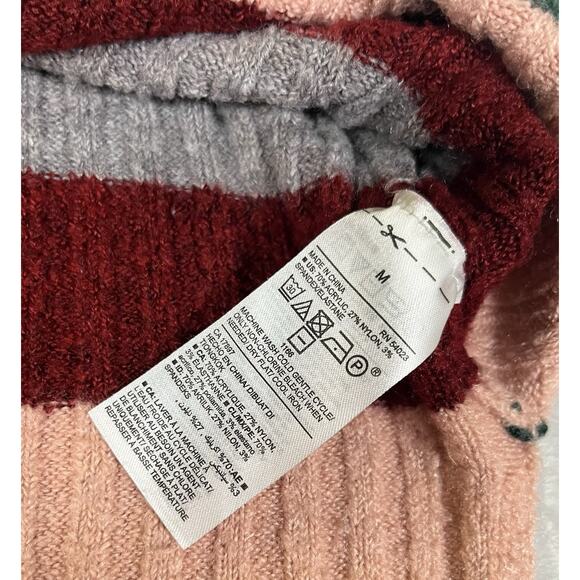 Old Navy Striped Sweater Womens M Colorful Festive Holiday Party Cozy Fitted Y2K - Picture 9 of 10